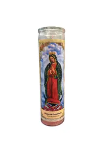 8" Virgin of Guadalupe image candle