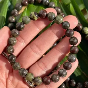 Artisan Crafted Dragon Blood Jasper Bracelet – 8mm Round Gemstones for Strength & Balance + Beautiful Gift Packaging bracelet  men Colorblock Beaded Crystal Bracelet
