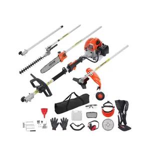 Summervibes VEVOR 33CC 6-in-1 Multi-Functional Trimming Tools, Gas Hedge Trimmer, Weed Eater, String Trimmer, Brush Cutter, Edger, Pole Saw Chainsaw Pruner with Extension Pole