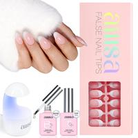 Short Almond- Sheer pink