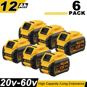 Replacement For DEWALT high capacity battery DCB609 12.0Ah 20V/60V Battery Lithium-ion Battery 2/4/6/8 Pack DCB606 DCB609-2 DCB612 for Cordless Power yellow Tools Rechargeable High Capacity battery high output tools and gadgets for him welding machines