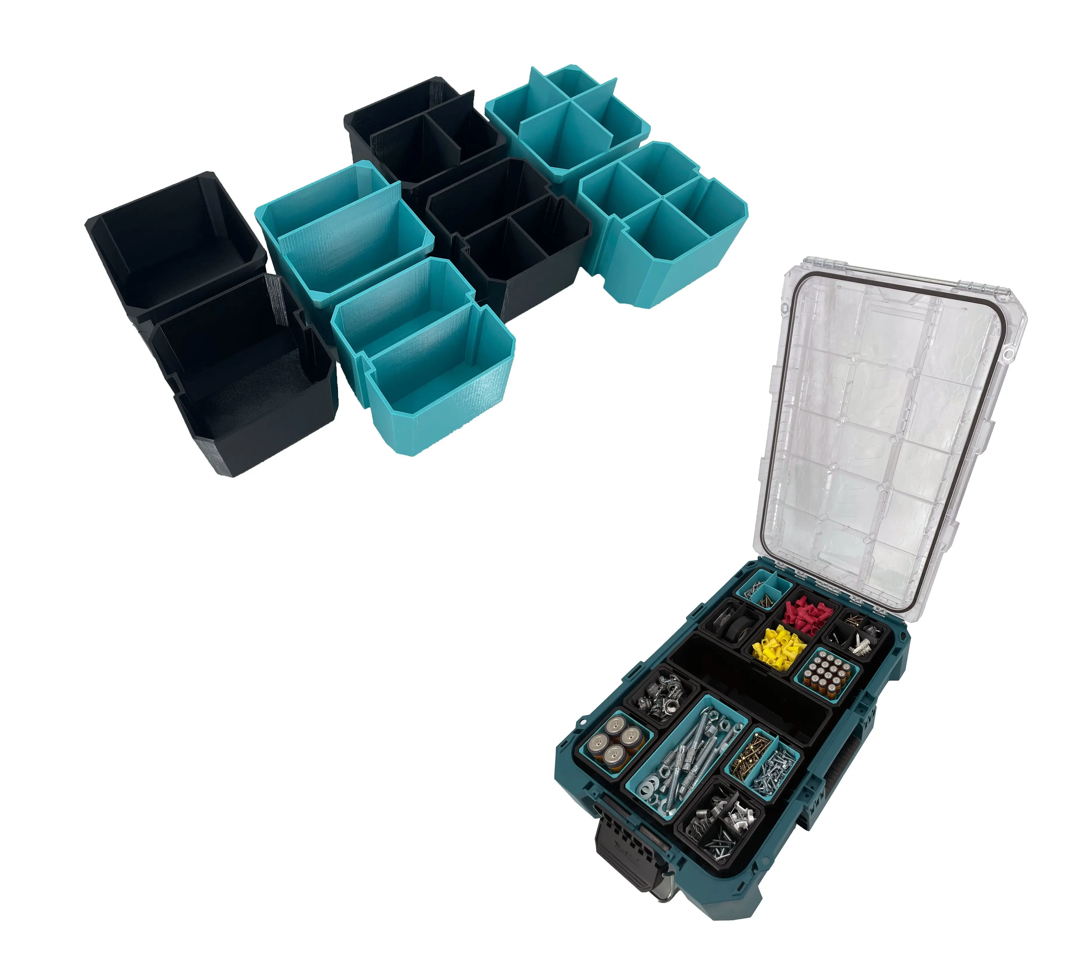 Makita MAKTRAK Deep Medium Organizer Box Compatible Small Nesting Bins - Black