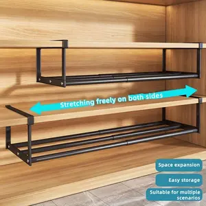 Space Saving Extendable Shoe Rack, Versatile Hanging Storage Shelf for Closet & Cabinet