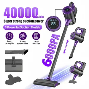 4-in-1 Handheld Wireless Vacuum Cleaner, Strong Suction Cordless Stick Vacuum with Adjustable Brush Bar, LED Display, USB Rechargeable Pet Mode Portable Design