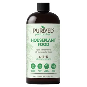 Purived Houseplant Food | 16oz Concentrate Makes 50 Gallons | All-Purpose Plant Fertilizer for Potted Indoor Houseplants | Easy to Use | Made in USA