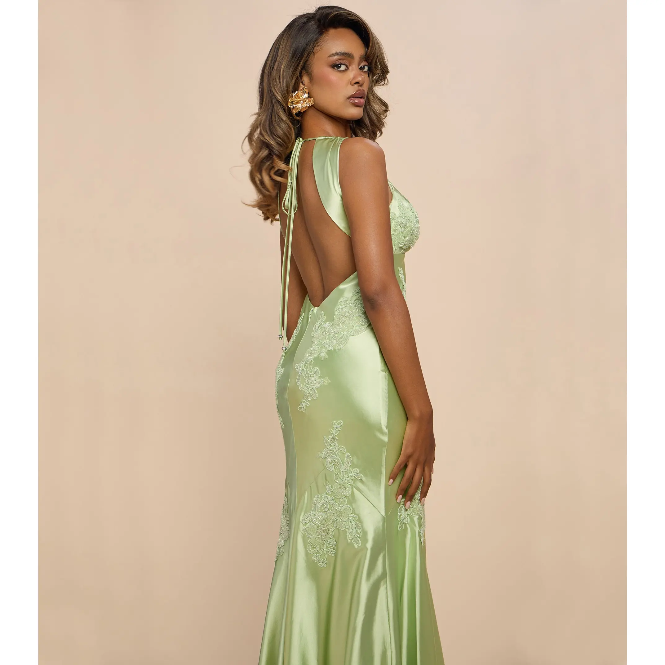 Rachel Satin Open Back Formal Dress - TikTok Shop