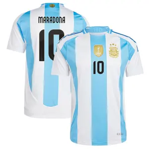 Argentina Home Maradona 10 Jersey 2024-2025, White and Blue 10 Maradona Argentina Home Jersey