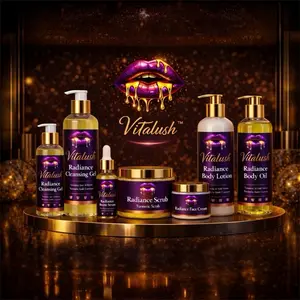 ViTalush Tumeric RADIANCE COLLECTION   Face + Body Glow Ritual - Face Cream, Cleansing Gel, Boost Serum, Body Lotion, Oil & Scrub for Radiant Skin Care