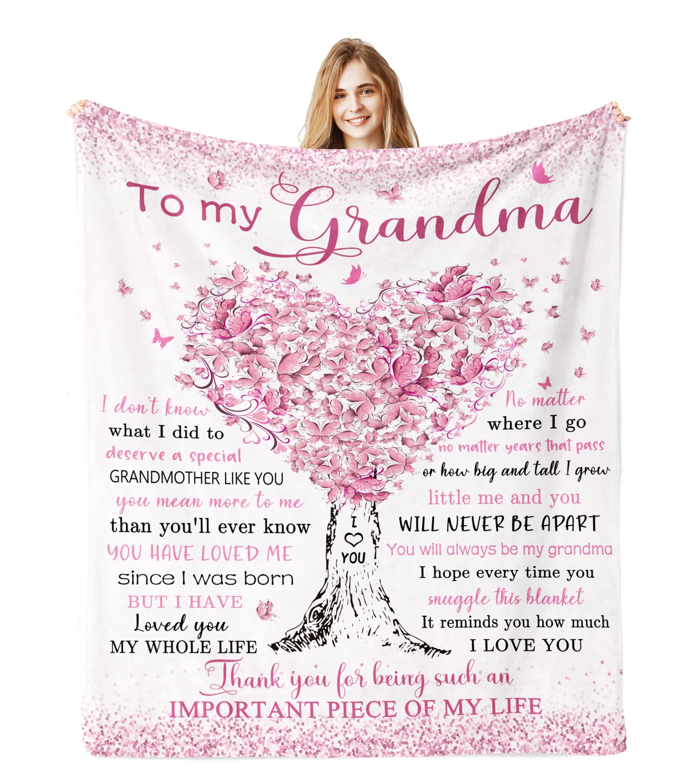 BARLEY ONE Mother's Day Gift, Grandma Nana Gigi Mimi Gifts, Unique Grandma Birthday Gifts from Grandkids, Best Grandma Blanket for Mothers Day, Flannel Nap Blanket, Perfect for Weddings, Mother's Day, Valentine's Day, Birthday Gift, Unique Memory Gift