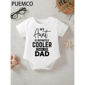 My Aunt is Definitely Cooler Than My Dad | Funny Baby Bodysuit | Soft Cotton Short Sleeve Onesie | Baby Boy Girl Romper | Best Aunt Gift for Sleeping Playing Outdoor