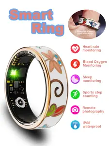 Enamel Color Smart Ring Fitness Tracker / Steps, Distance, Calories / Sleep Tracking / Sports Tracking Device / Rechargeable, Lithium Battery, Wireless, USB / Seven-Color Enamel Flower Smart Jewelry, Jewelry Accessories.
