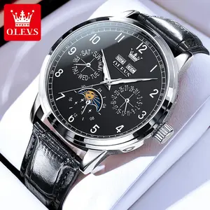 Genuine large digital scale dial classic luminous waterproof fully automatic mechanical watch OLEVS brand new business luxury multi-function men's watch 6698