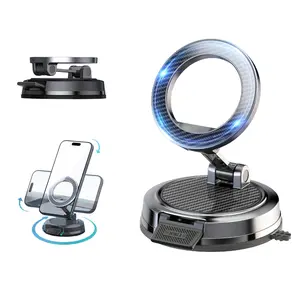 Magnetic Suction Phone Holder,360° Adjustable Magnetic Phone Holder, Suction Cup Phone Mount for Magsafe, Hands-Free Cell Phone Holder for Car/Gym/Mirror/Smooth Surface Stand