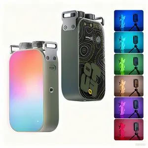 PHOTOOLEX TOFU-BRO RGB Video Light, Portable Full-Color Fill Light with Color Temperature Control, High CRI 96+ TLCI 97, Long Battery Life, Rotary Control & Metal Hanging Loop, Ideal for Photography, Macro, Vlog, Streaming & Gift for Birthdays, Christmas