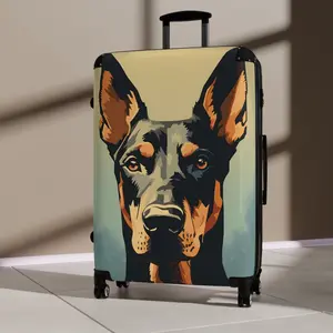 Doberman Suitcase - Carry on luggage -Suitcase - suitcases - large suitcase - carry on suitcase - luggage - airport - suitcase with wheels - gifts for men