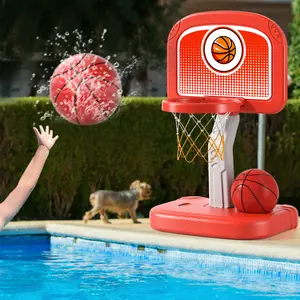 Toy Gift for Toddlers Children Boys Girls,Water Basketball,Adjustable Height Basketball Hoop Toy, 1 Set Mini Basketball Ring, Indoor Outdoor Sports Toy for Kids,2 in 1 Indoor Outdoor Basketball Game & Sound Effect, Basketballs