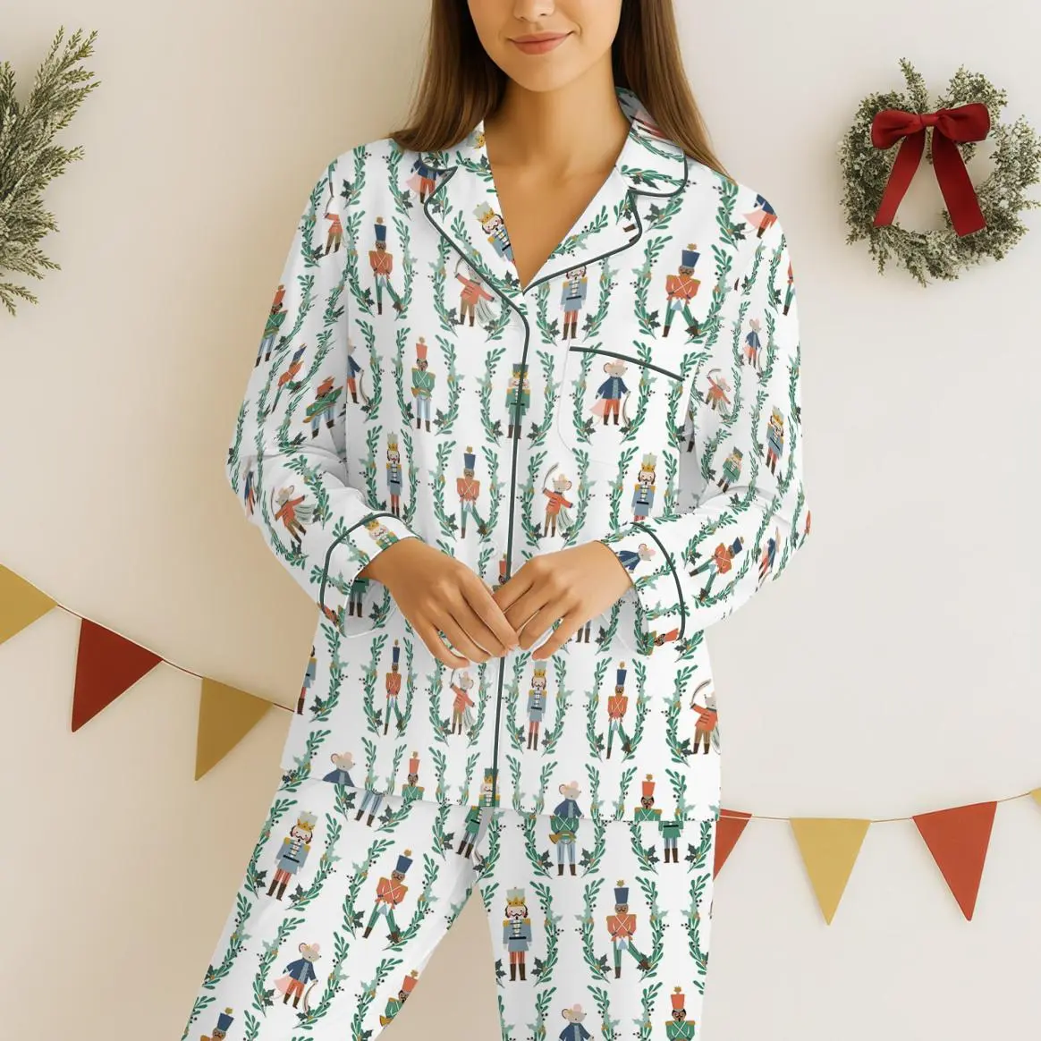 Nutcracker Women Pajamas Set, Christmas Nutcracker Pjs, Nutcracker Lover Gift, Christmas Gift For Her (SMALL SIZING), Easy to Wear, Just Throw It On, Simple Look, Easy to Match