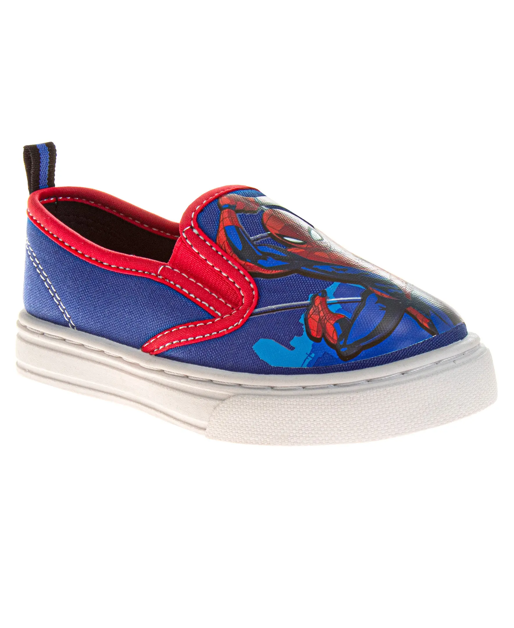 JOSMO KIDS Boys' Officially Licensed Spider-Man Low Top Canvas Slip-on Trainers, Non-Slip Sole Sneakers, Round Toe