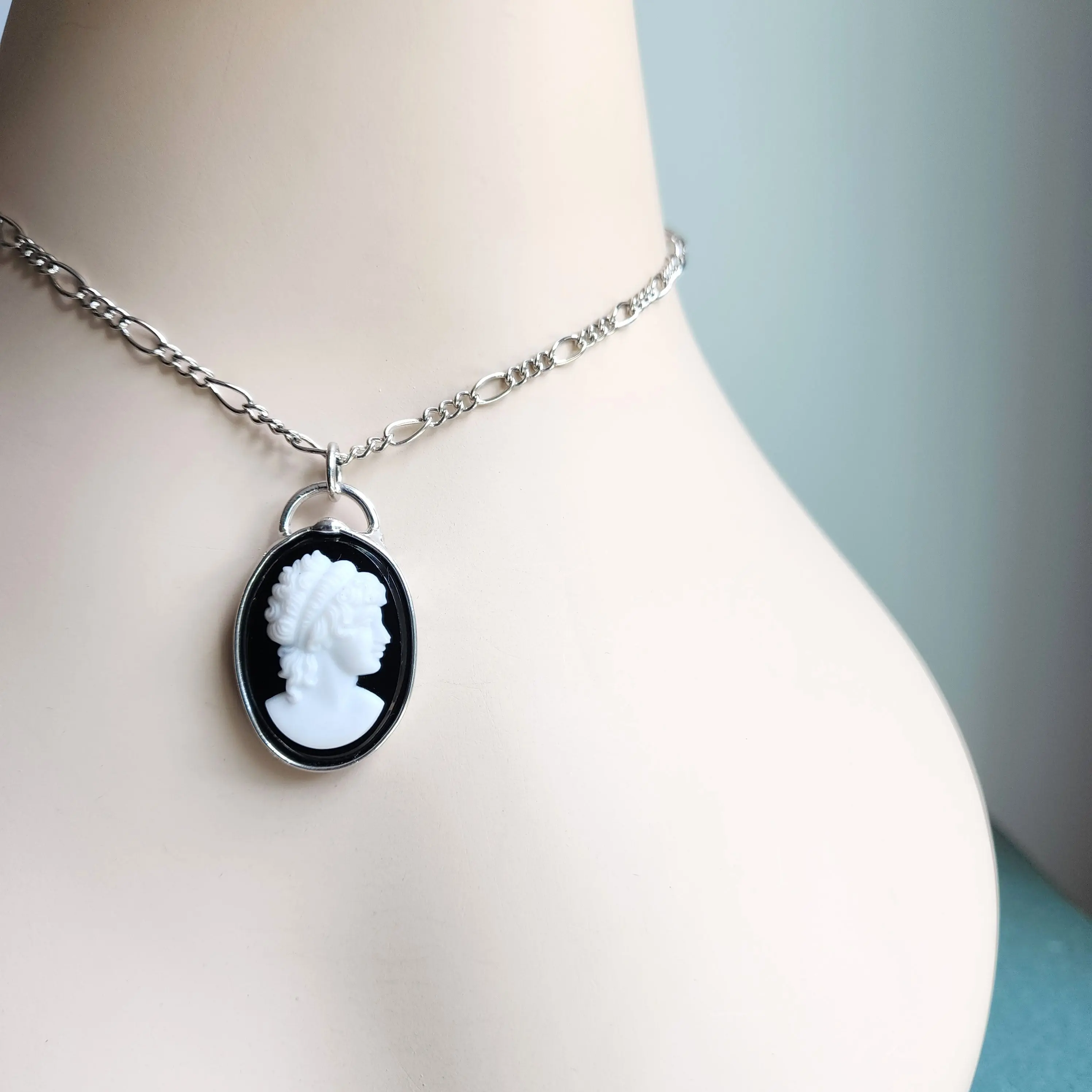 Cameo Pendant Necklace, Quality Czech Glass, Vintage Limited Stock