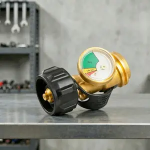 Accurate Propane Tank Gauge Brass Fuel Level Indicator QCC1 Type 1 Connection Fits 5 40 lb Tanks for RV Camper Propane Heater Gas Grill Fire Pit Accessories