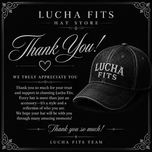 Lucha Fits Thank You Card Insert – Hat Store Customer Appreciation Card for Package Gift Add-On