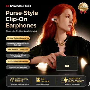 Monster Ear Buds - Headphones Bluetooth , Noise Isolation - 145H Playtime Wireless Earbuds Bluetooth 6.0, IPX5 Waterproof & Sweatproof Wireless Headphones, Headset Ideal Traveling Gadgets & Electronic Gifts for Men and Women