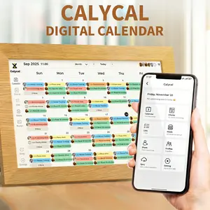 CALYCAL 10.1‘’ Digital Calendar – Syncs with Google & Free App, To-Do List Chore Chart for Family, Meal Planning Calendar, Free App For Kitchen, Fridge or Wall – Reusable Digital Planner for Moms & Students, No Monthly Fee