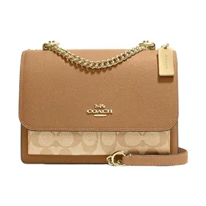 COACH Klare 22 Classic Monogram Flap Crossbody Bag in Light Brown for Women