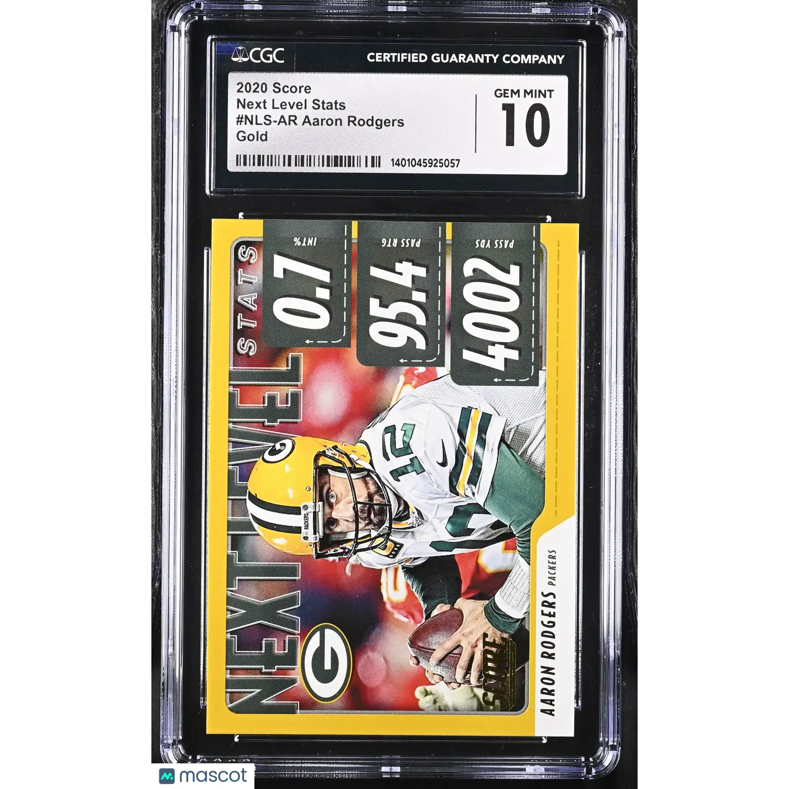Aaron Rodgers CGC 2020 Score #NLS AR Gold Next Level Stats Football 10
