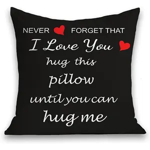 1pc, Romantic 'I Love You' Hug-Inspired Throw Pillow Cover, Hand Washable - Perfect Birthday Gift for Girlfriend, Single Sided Printing, No Pillow Core