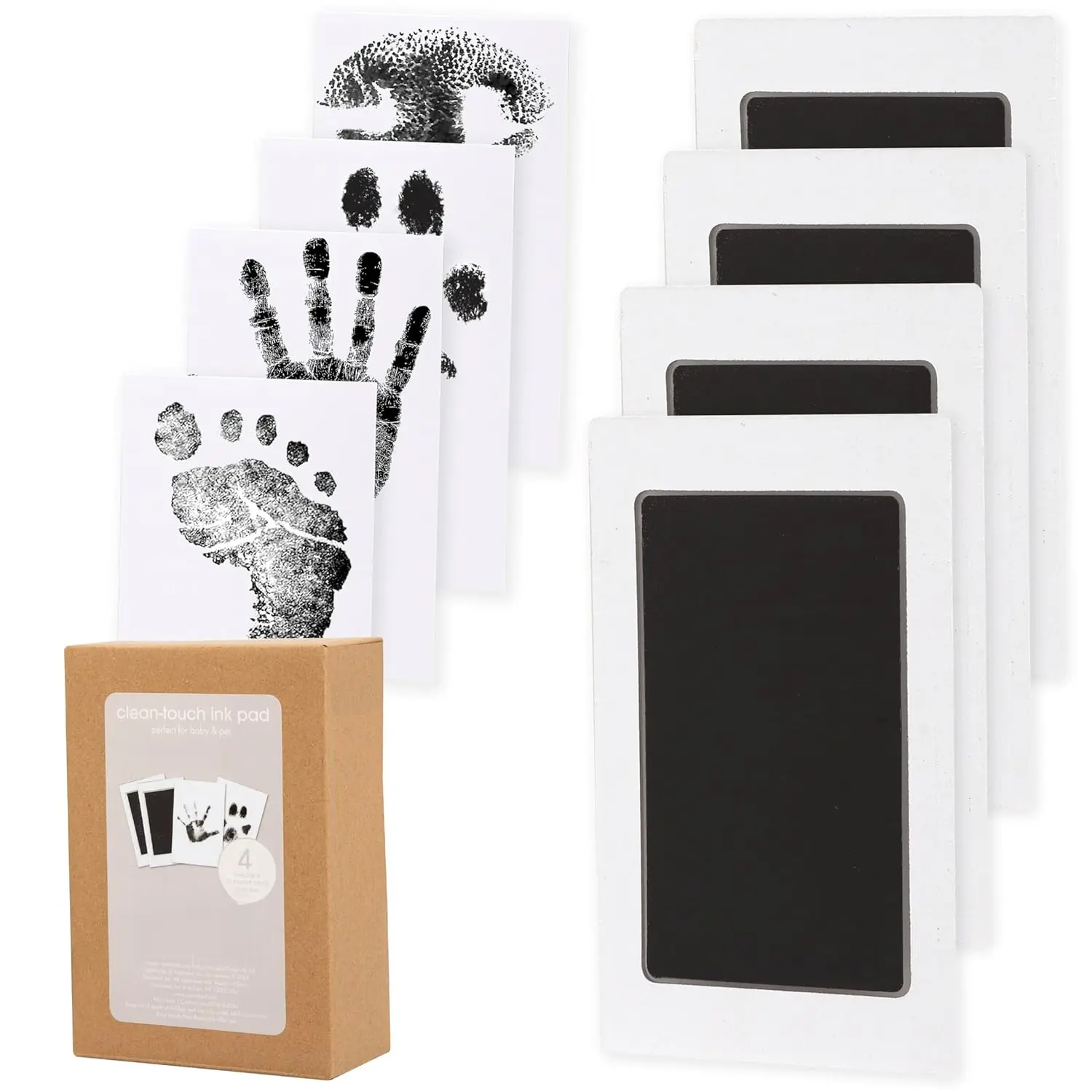 Paw Print Kit, 4-Pcs ink Pads , Mess-Free Paw PrintStamp Pad for Dogs & Cats, CleanTouch Ink Pad, Dog Paw & Nose PrintKit, Keepsake Gift For Pet Dogs AndCats, Memorial Gift, Pet Memorials,Pet Paw Springtok Outdoorfun