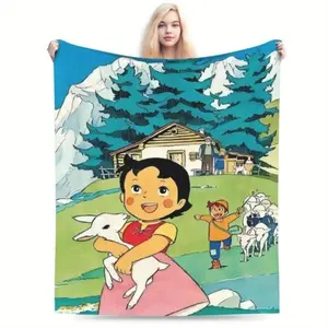 Heidi Anime Flannel Blanket - Soft Warm Universal for Sofa Bed Travel Halloween "Christmas gift Dream Weave Home "