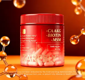 ZAREBLY Beauty Complex Supplement for Skin Hair & Nails with Ca AKG MSM Hyaluronic Acid & Biotin Supports Radiant Skin Shiny Hair & Strong Nails Health Menstrual Women's
