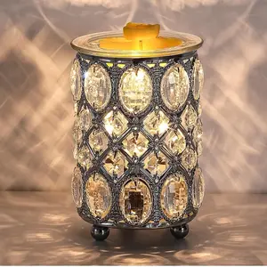 Wax Warmer Wrought Iron Crystal Wax Melt Warmer Electric Oil Burner Wax Melt for Gifts & Decor, Home, Office, SPA,Bedroom