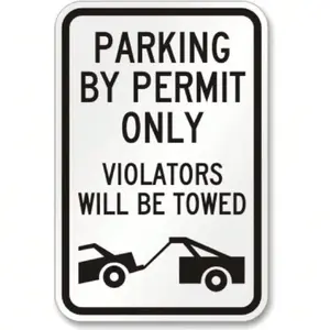 Aluminum Parking Permit Sign 8x12 Inch Weatherproof Heavy Duty Metal Plate for Outdoor Indoor Use