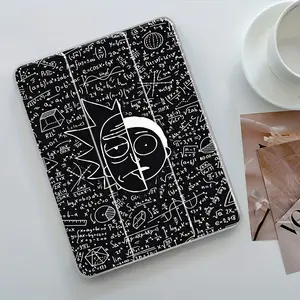 Geek Math Formula Black White Sketch Design iPad Case Transparent Acrylic Hard Back Panel With Pencil Slot，Suitable for Ipad mini pro air. Scratch-resistant Ultra-thin Protective Case, Shock-resistant Full Cover Protective Case Suitable for Offices School