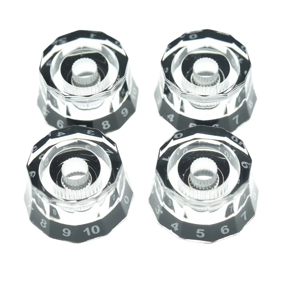 Lampshade Guitar Knobs for PRS USA Core & CE - 24-Spline Split Shaft (Set of 4) - Clear