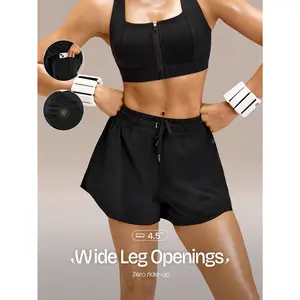 GLOWMODE 4.5" VitalSwift Fast Moves Lightweight Quick-Dry Stretchy Odor Control Side-Split Hem Zipper Pocket Shorts Training Tennis Running Workout Gym Wear