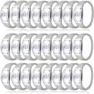 24 Pcs Sound Activated LED Glow Flashing Strobe Bracelets for Wedding Carnival Concerts Night Events Rave Game Prizes Birthday Party Favor (white)