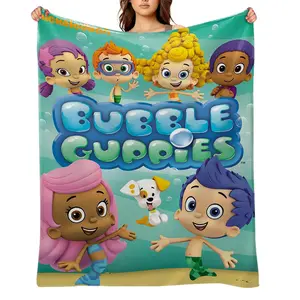 Bubble-Guppies-Flannel Throw Blanket for Girls Boys- Ultra Soft, Anti-Shrink & Wrinkle-Resistant ,Quick-Dry, Machine Washable Cozy Throw ,Perfect Gift for Kids Adults A-33