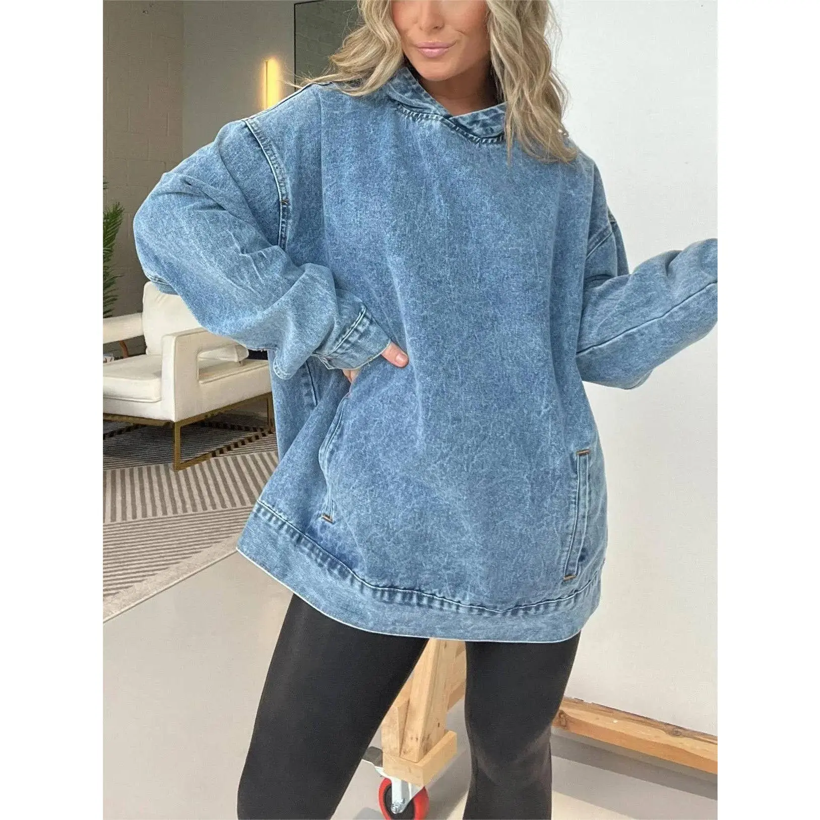 Vintage Denim Hoodie