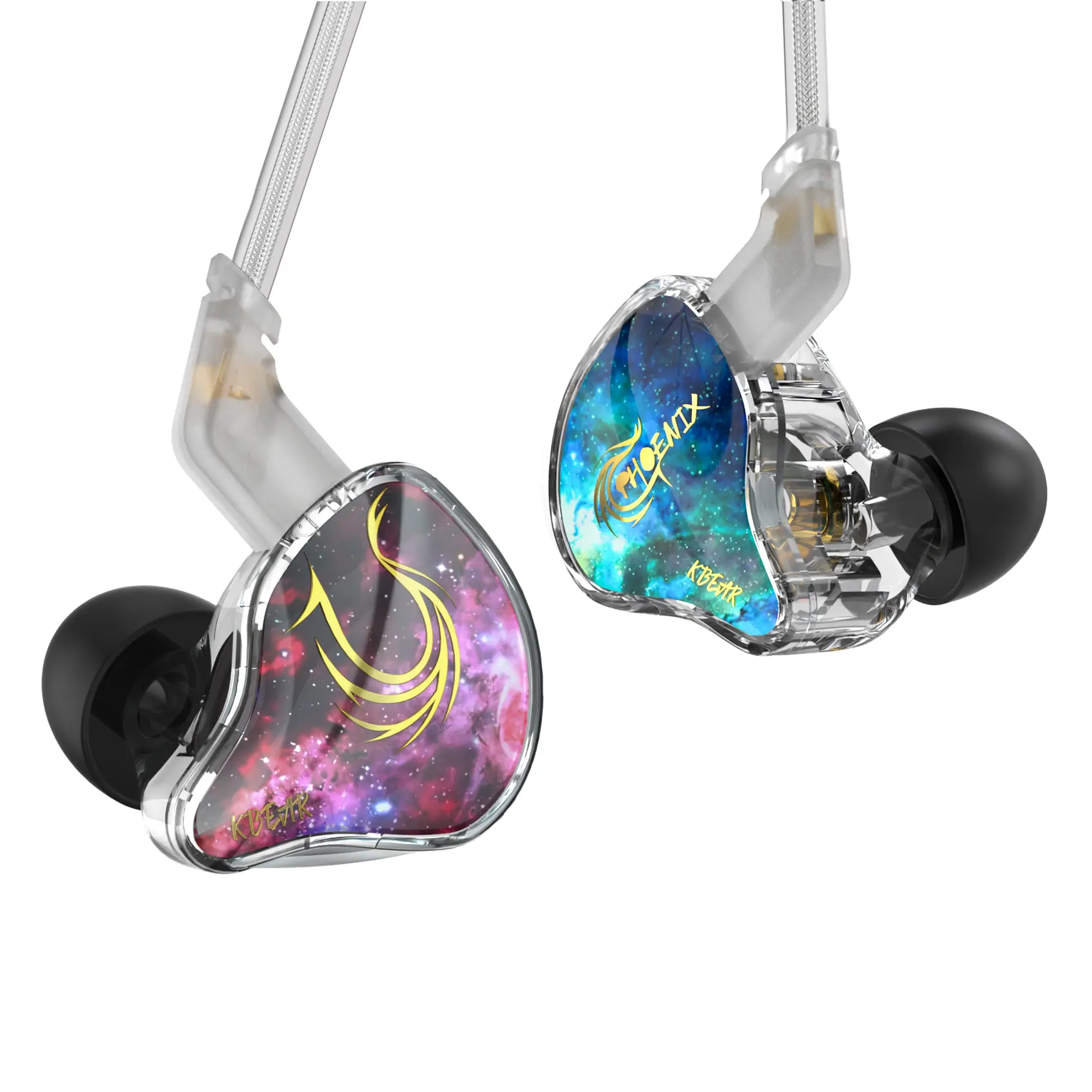 KBEAR Phoenix Wired In-Ear Monitors Headset - 10MM DD-PET Undetachable Driver Noise Isolating IEMs, 3.5mm Jack Audio Jack Plug-In Wired Headphones for Audiophiles, Stereo Sound Gaming Earbuds, Manufacturer Warranty, Non-Water Resistant, Electronic, Audiop