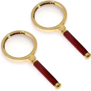 High-Definition Metal Handheld Magnifier Set, Office Supplies, Ergonomic Handle, No Power Needed, Ideal for Reading Books, Newspapers, Outdoor Science Activities, Fire Starting