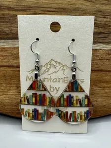 Acryic Book Earrings - Tear Drop