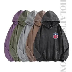 Holafish Gym Print Unisex Acid Wash Hoodie "Big Fan Of Human Rights" Vintage 2026 Oversized Loose Fit Winter Warm Streetwear Casual Tunic Graphic Long Sleeve Sweatshirt women