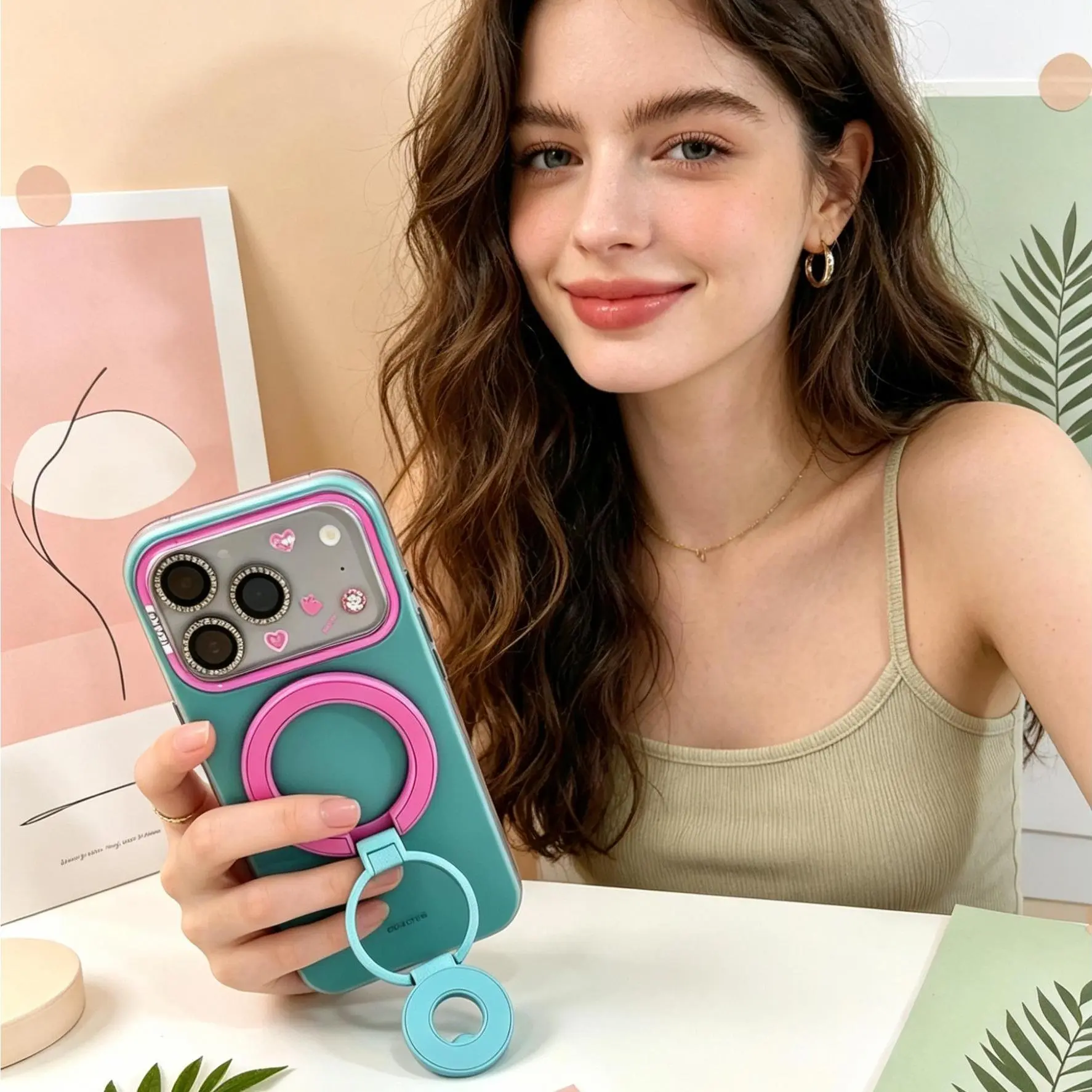 Mist Customized Neon MagSafe Protective Casing for iPhone 16-17, Trendy Summer Color Block Phone Case, Shockproof Heavy-Duty Drop Protection, Raised Camera Lens Guard, Non-Slip Matte Texture, Magnetic Charging Support, Handheld Devices Accessory