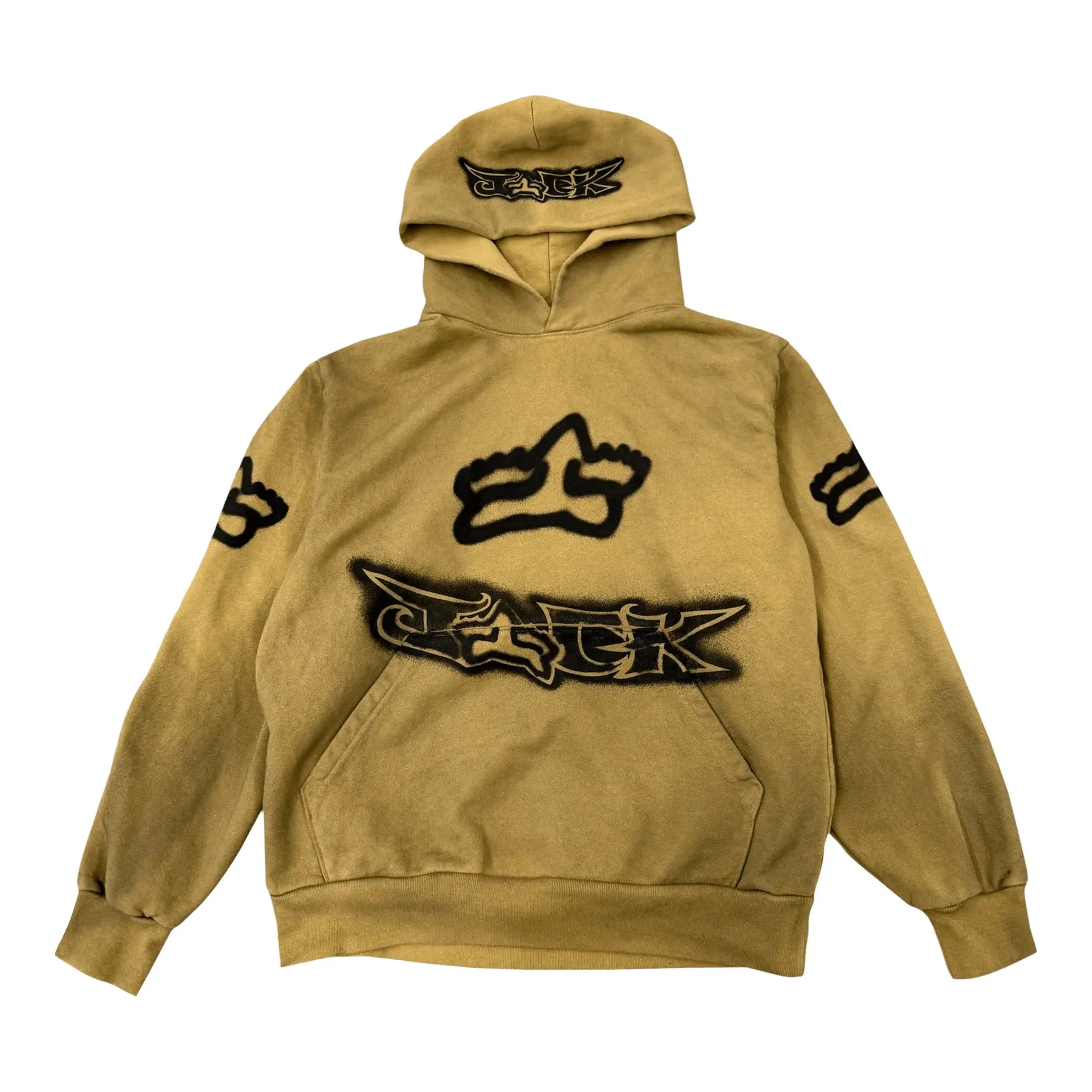 Cactus Jack x Fox Racing Hoodie II Gold ComplexCon, Authentic, Long Sleeve, Drawstring Hood, Fleece Lined, Streetwear Hoodie, Casual Everyday Layer