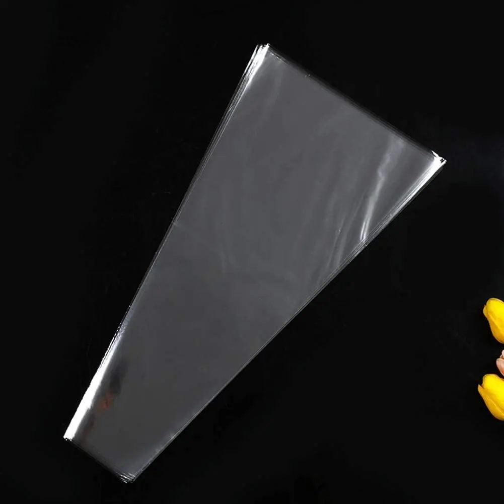 100pcs Clear Plastic Bouquet Bags - Valentine's Day Gift Wrap Cellophane Sleeves | Transparent Flower Packaging For Roses And Gifts Floral Supplies  Holiday