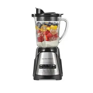 Hamilton Beach Power Elite Wave Action Blender For Smoothies, 40 Oz Glass Jar, 12 Functions Including Puree, Crush Ice, 700 Watts - Black (58148A)