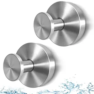 2026 Upgraded Suction Cup Shower Hooks 2 Pack, Heavy Duty Vacuum Suction No Drill Stainless Steel Rust Proof Towel Hooks for Glass Tile Window